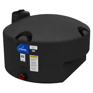 200 Gallon Black MDPE Pick-Up Truck Bed Tank with 8" Lid - 52" Dia. x 30" Hgt.