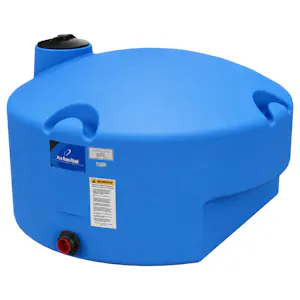 200 Gallon Blue MDPE Pick-Up Truck Bed Tank with 8" Lid - 52" Dia. x 30" Hgt.