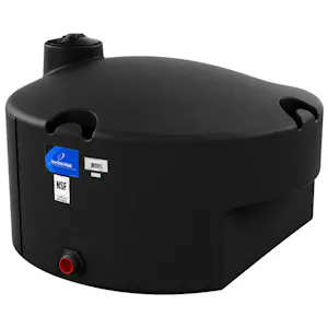 350 Gallon Black MDPE Pick-Up Truck Bed Tank with 8" Lid - 62" Dia. x 34" Hgt.