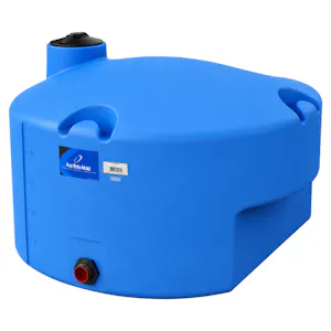 350 Gallon Blue MDPE Pick-Up Truck Bed Tank with 8" Lid - 62" Dia. x 34" Hgt.