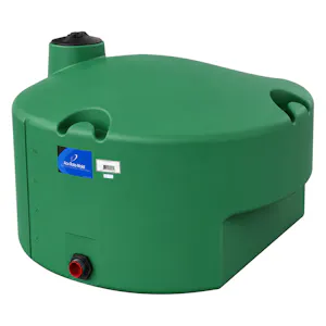 350 Gallon Green MDPE Pick-Up Truck Bed Tank with 8" Lid - 62" Dia. x 34" Hgt.