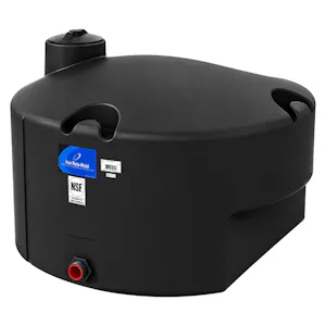 450 Gallon Black MDPE Pick-Up Truck Bed Tank with 8" Lid - 62" Dia. x 41" Hgt.