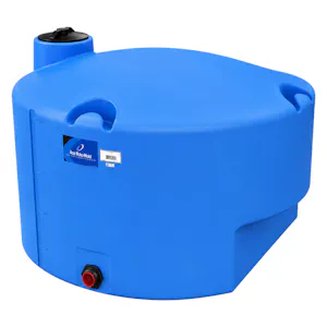 450 Gallon Blue MDPE Pick-Up Truck Bed Tank with 8" Lid - 62" Dia. x 41" Hgt.
