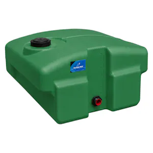 205 Gallon Green MDPE Low-Profile Pick-Up Truck Bed Tank with 7" Lid - 52" L x 52" W x 26" Hgt.