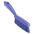 11.8" Purple Polypropylene Vikan® Narrow Hand Brush with Short Handle & Extra Stiff Polyester Bristles