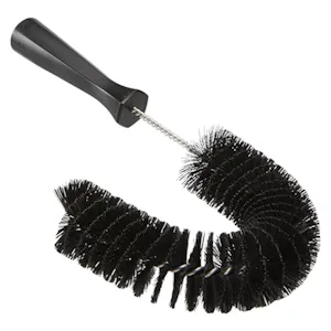 14.2" Black Vikan® Stainless Steel Exterior Pipe Brush with Medium Polyester Bristles & Polypropylene Handle