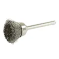 1" Dia. Mounted Mini Steel Wire Cup Brush with 1/8" Shank for Rotary Tools