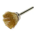1" Dia. Mounted Mini Brass Wire Cup Brush with 1/8" Shank for Rotary Tools
