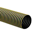 2" ID Flexadux® TR T-7W Medium-Duty Black TPR Hose with Spring Steel Wire Helix & Yellow Polypropylene Wearstrip