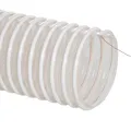 1" ID FlexStat® CR Static Dissipative Reinforced Clear Polyurethane Hose with White ABS Helix