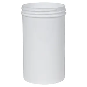 8 oz. White Polypropylene Straight-Sided Round Jar with 63/400 Neck (Cap Sold Separately)