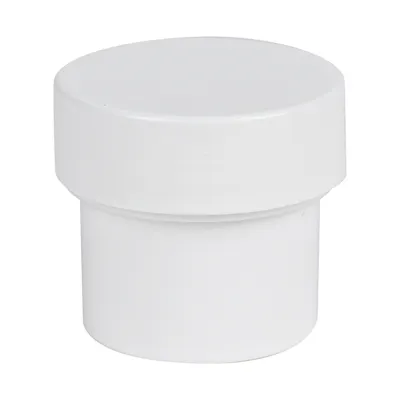 1/4 oz. White Polypropylene Round Straight-Sided Jar with 33/400 White Smooth Unlined Cap