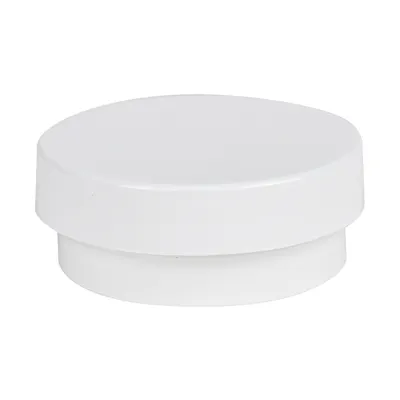 1/2 oz. White Polypropylene Wide Mouth Round Straight-Sided Jar with 53/400 White Smooth Unlined Cap