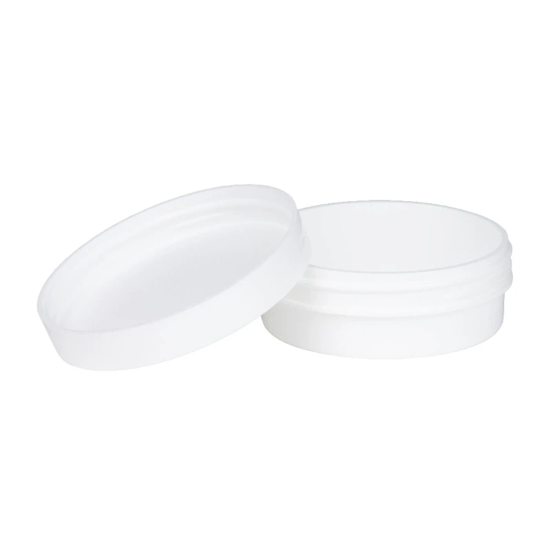 1 oz. White Polypropylene Wide Mouth Round Straight-Sided Jar with 70/400 White Smooth Unlined Cap