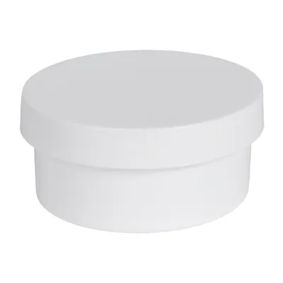 3 oz. White Polypropylene Wide Mouth Round Straight-Sided Jar with 83/400 White Smooth Unlined Cap