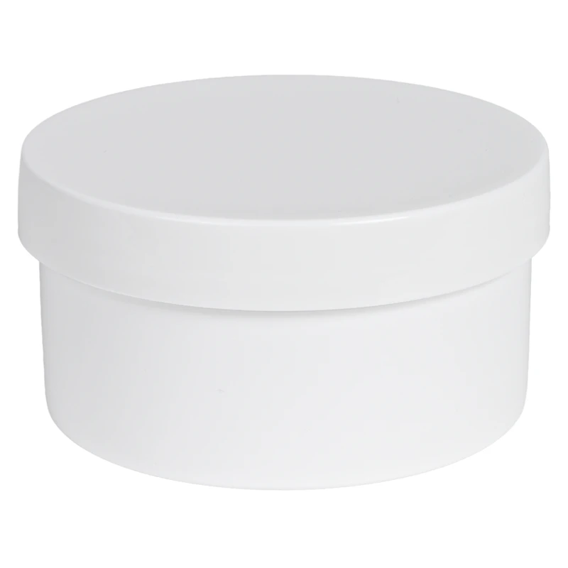 8 oz. White Polypropylene Wide Mouth Round Straight-Sided Jar with 100/400 White Smooth Unlined Cap