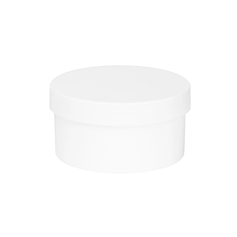 8 oz. White Polypropylene Wide Mouth Round Straight-Sided Jar with 100/400 White Smooth Unlined Cap