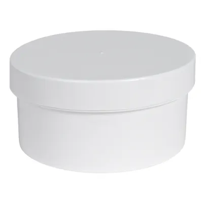 16 oz. White Polypropylene Wide Mouth Round Straight-Sided Jar with 120/400 White Smooth Unlined Cap