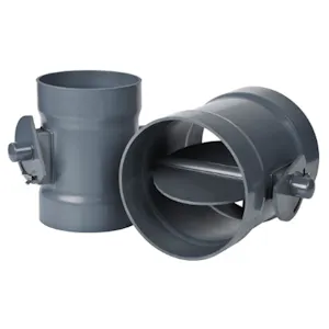 Adjustable PVC Butterfly Backdraft Dampers for Corrosive Air Systems