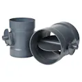 125mm (4.92") ID Gray PVC Adjustable Butterfly Backdraft Damper