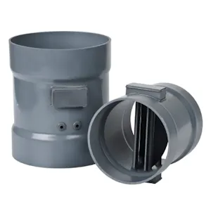 Vertical Gravity PVC Backdraft Dampers for Corrosive Air Systems