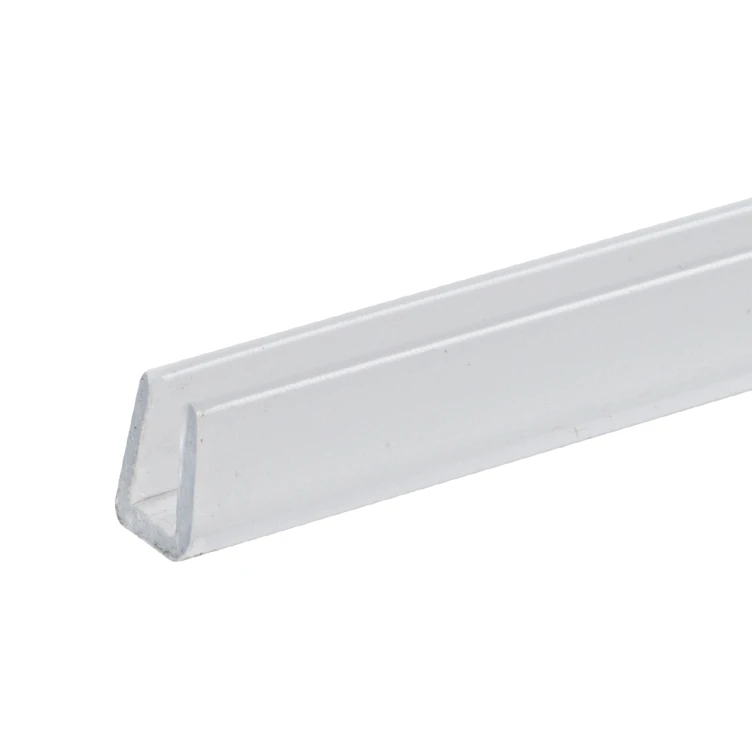 1/8" Nom. ID x 0.25" Leg x 0.05" Wall Clear Polycarbonate U Channel - 6' Length