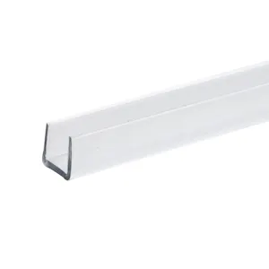 1/4" Nom. ID x 0.295" Leg x 0.05" Wall Clear Polycarbonate U Channel - 6' Length