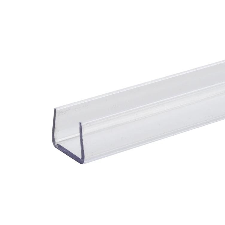 3/8" Nom. ID x 0.35" Leg x 0.05" Wall Clear Polycarbonate U Channel - 6' Length