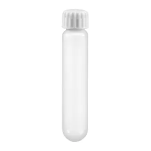 10mL Round Bottom Natural Polypropylene High-Speed Centrifuge Tube with White Screw Cap - Package of 12