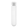 10mL Round Bottom Natural Polypropylene High-Speed Centrifuge Tube with White Screw Cap - Package of 12