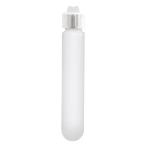 15mL Round Bottom Natural Polypropylene High-Speed Centrifuge Tube with White Screw Cap & Grip Tab - Package of 12