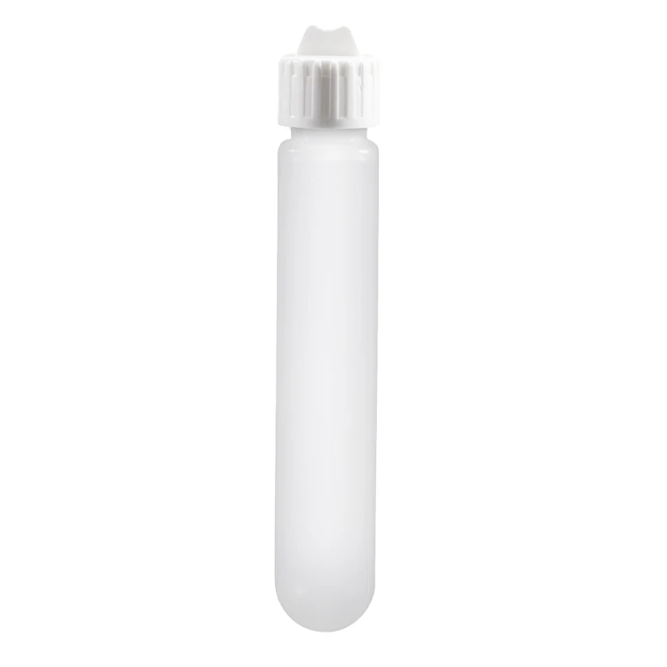 15mL Round Bottom Natural Polypropylene High-Speed Centrifuge Tube with White Screw Cap & Grip Tab - Package of 12
