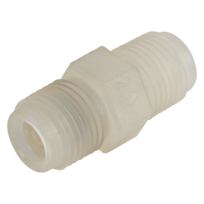 1/8" MNPT x 1/8" MNPT Jaco Natural PVDF Check Valve with Viton™ O-Ring