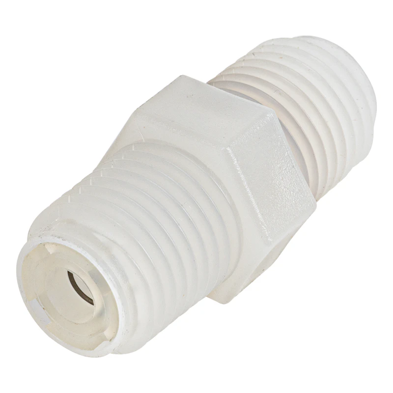 1/4" MNPT x 1/4" MNPT Jaco Natural PVDF Check Valve with Viton™ O-Ring
