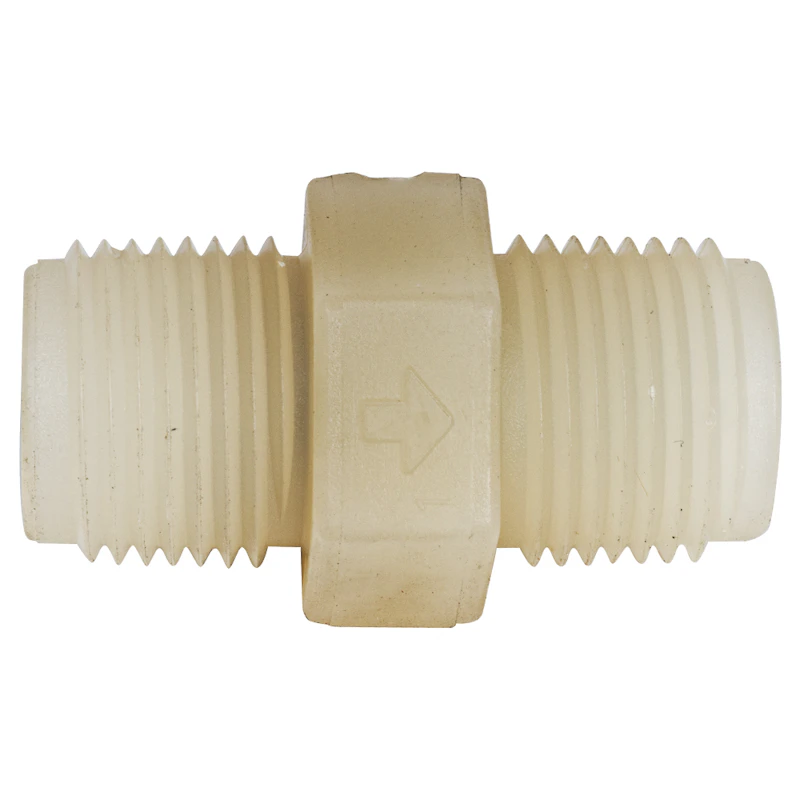 3/8" MNPT x 3/8" MNPT Jaco Natural PVDF Check Valve with Viton™ O-Ring
