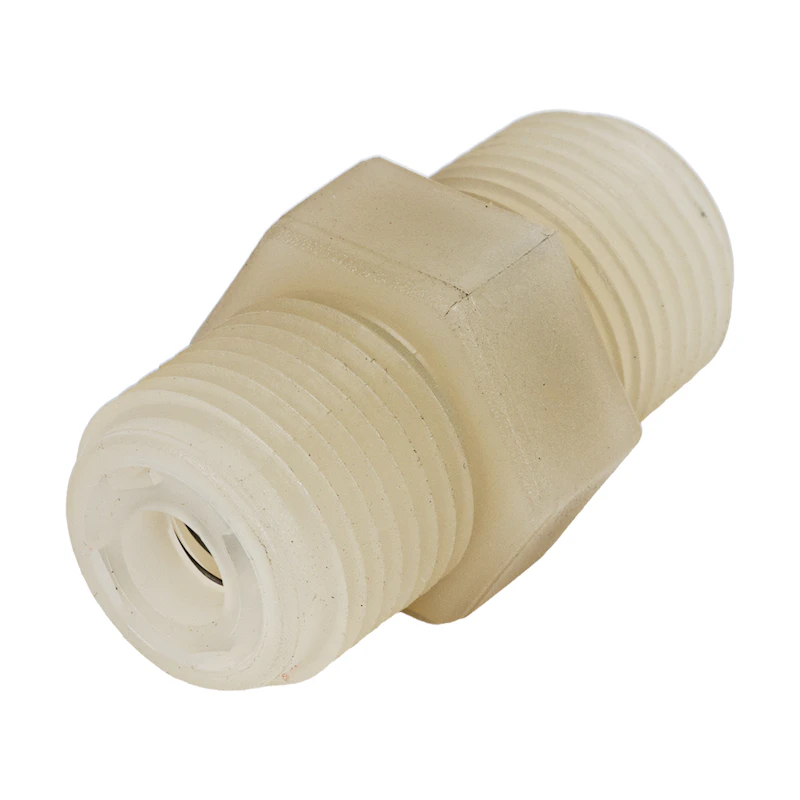 3/8" MNPT x 3/8" MNPT Jaco Natural PVDF Check Valve with Viton™ O-Ring