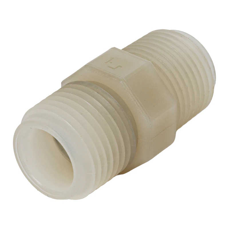 1/2" MNPT x 1/2" MNPT Jaco Natural PVDF Check Valve with Viton™ O-Ring