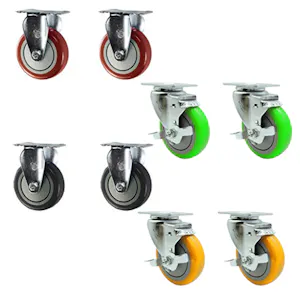 Polyurethane Caster Wheel Sets with Top-Plate Mount
