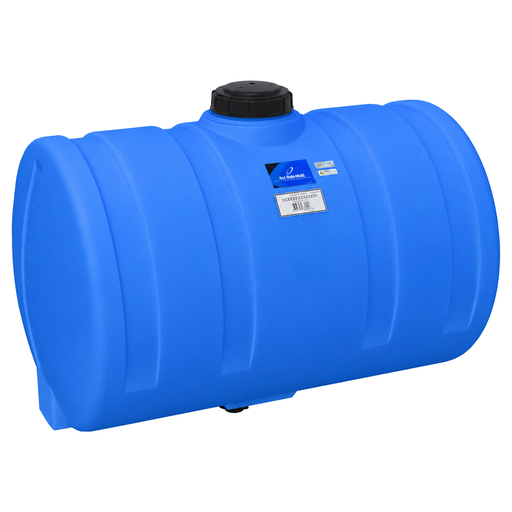 55 Gallon Blue LLDPE Round Horizontal Tank with 5