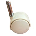 White PVC Caster with 2-1/4" OD x 1-1/2" W Wheel & 1" Long 7/16" Friction Stem