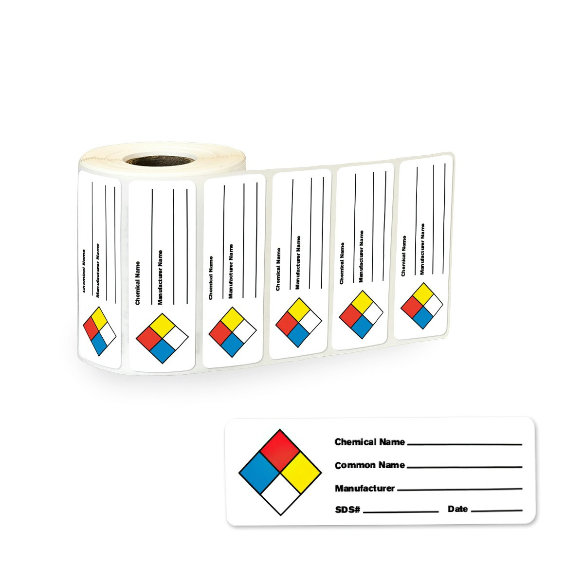 Rectangular Water-Resistant Polypropylene Chemical Write-On Labels