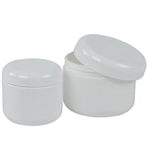 White Dome Double-Wall Jars & Caps