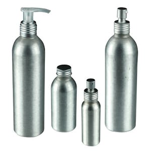 Brushed Aluminum Bottles, Caps, Sprayers & Pumps