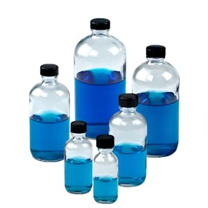 Clear Boston Round Glass Bottles with Caps