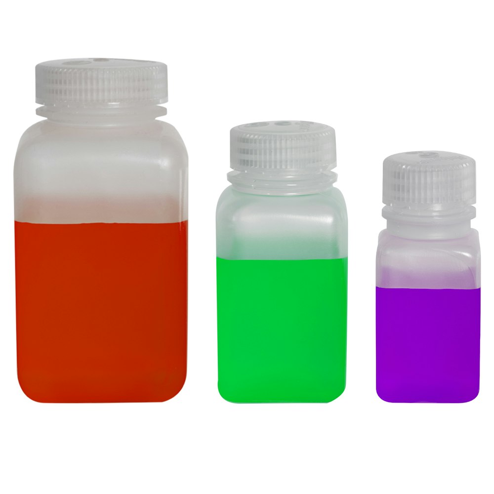Thermo Scientific™ Nalgene™ Wide Mouth Polypropylene Square Bottles with Caps
