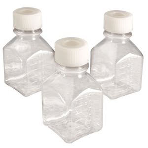 Thermo Scientific™  Nalgene™ Square Sterile PETG Media Bottles with Septum Caps