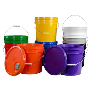 4.25 Gallon HDPE Colored Buckets & Lids