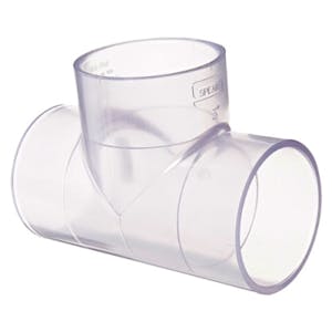 Clear Schedule 40 PVC Tees