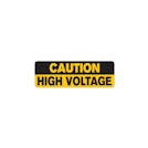 "Caution - High Voltage" Rectangular Water-Resistant Polypropylene Label - 3" x 1"