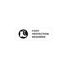 "Foot Protection Required" Rectangular Water-Resistant Polypropylene Label - 3" x 1"
